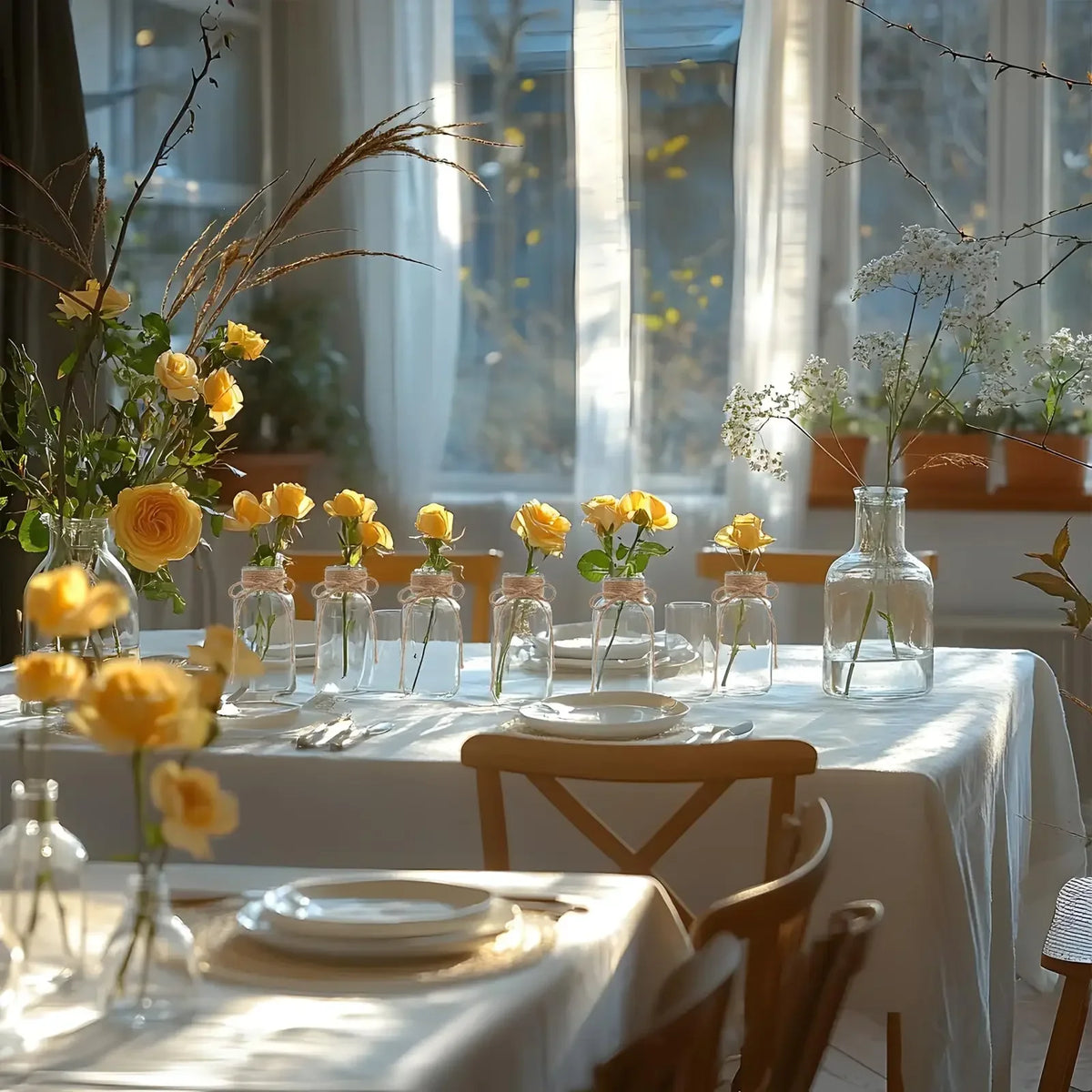 Glass Vases Clear Flowers Vases Nordic Flower Bottle Retro Plants Glass Jar Wedding Decoration Home Decor Home Desktop Decor