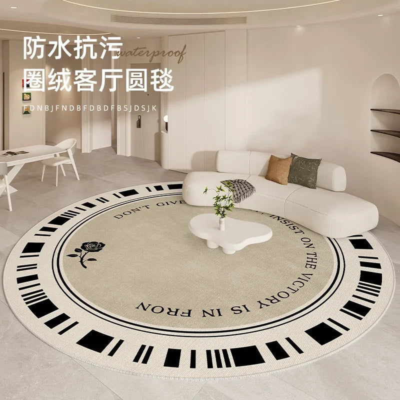 Minimalist Rugs for Bedroom Large Area Living Room Decoration Carpet Home Waterproof Anti-fouling Mat Round Anti-slip Lounge Rug
