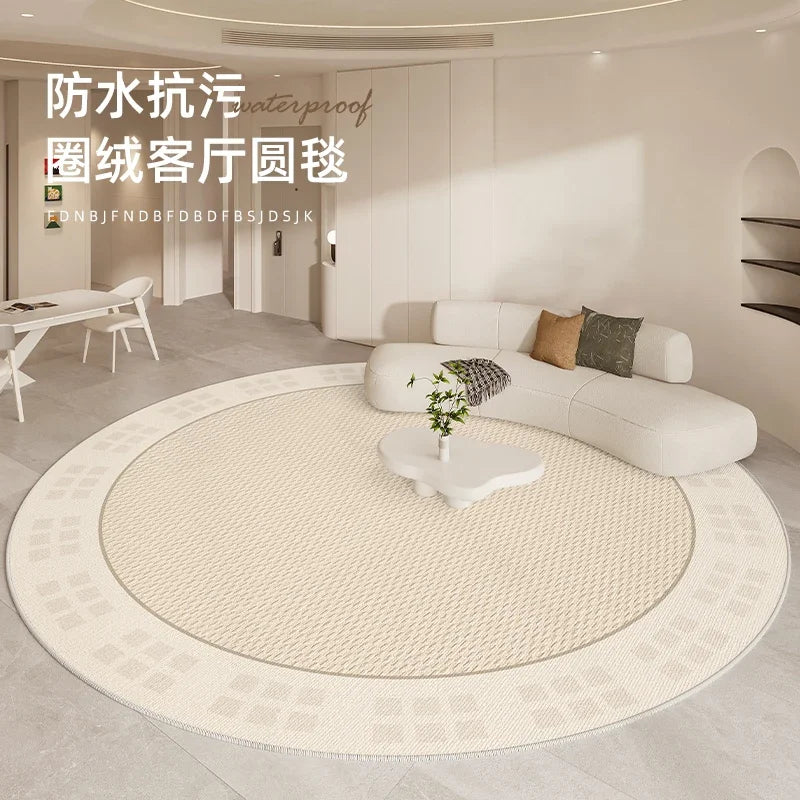 Minimalist Rugs for Bedroom Large Area Living Room Decoration Carpet Home Waterproof Anti-fouling Mat Round Anti-slip Lounge Rug