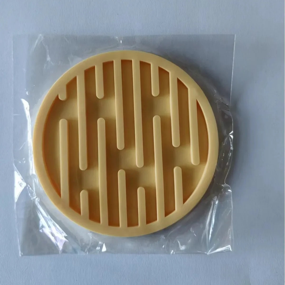 Round Silicone Coaster Striped Water-draining Coasters Anti-slip Heat-insulating Coaster Heat-resistant Coffee Beverage Coaster