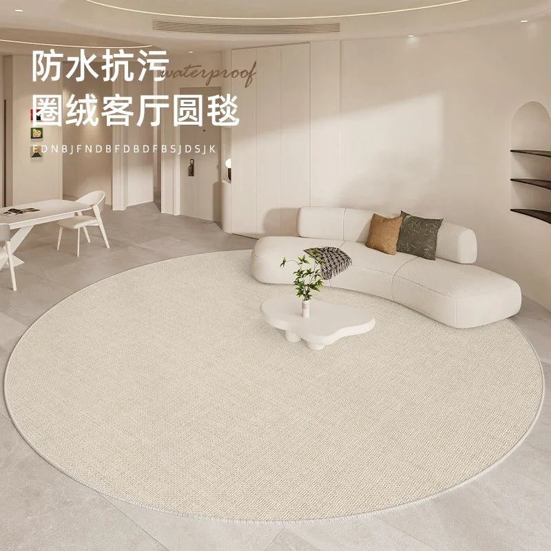 Minimalist Rugs for Bedroom Large Area Living Room Decoration Carpet Home Waterproof Anti-fouling Mat Round Anti-slip Lounge Rug
