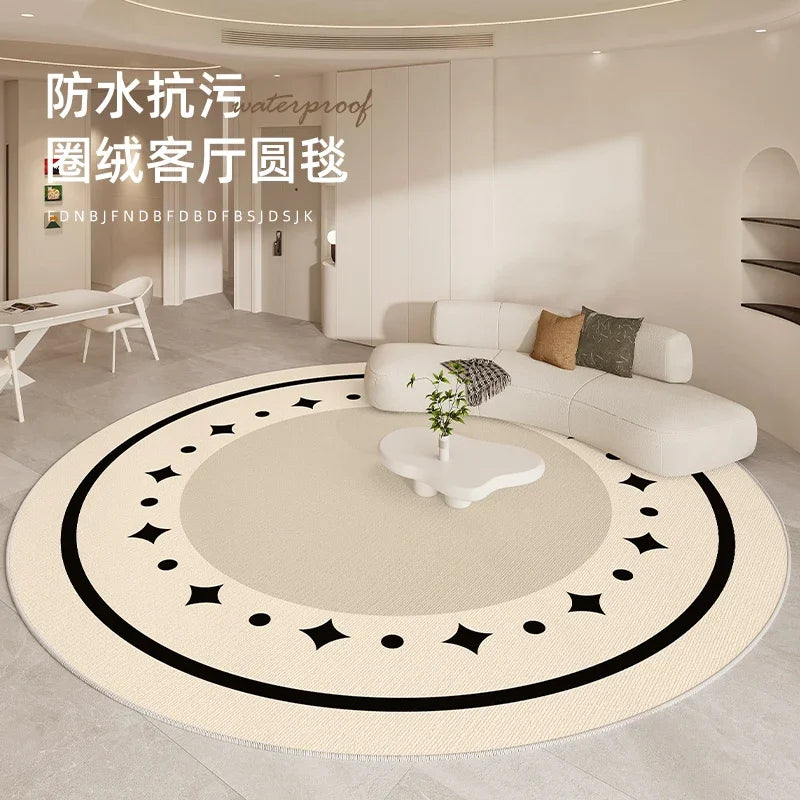 Minimalist Rugs for Bedroom Large Area Living Room Decoration Carpet Home Waterproof Anti-fouling Mat Round Anti-slip Lounge Rug